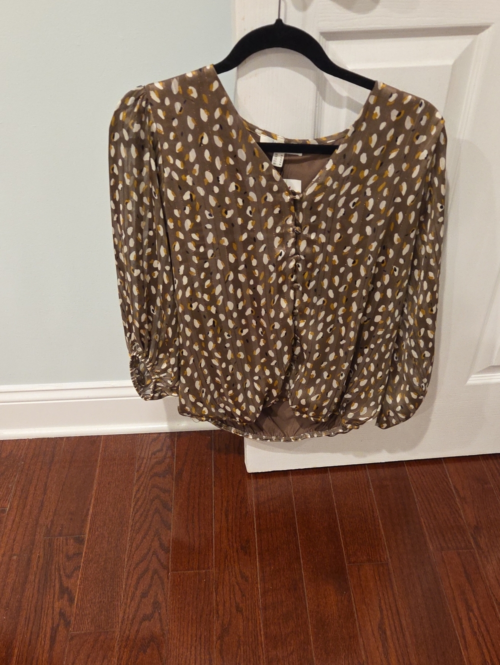 Abercrombie & Fitch Women's Animal Print Blouse in Brown & White